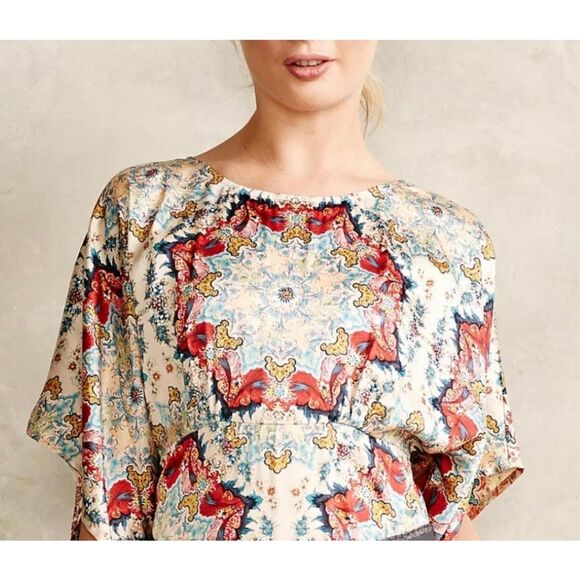 NWOT Anthropologie KAS New York Winterstar Bohemian Blouse Women's 12US - Picture 1 of 11